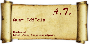 Auer Tácia névjegykártya